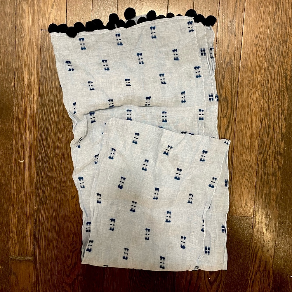 J. Crew light blue linen scarf